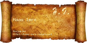 Haas Imre névjegykártya
